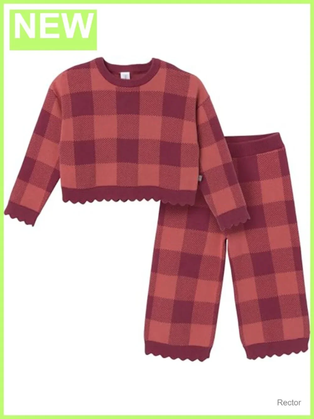 Baby Girls 2 Piece Sweater Set Jacquard Crop Top High Waist Pants Cotton